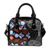 Indigenous Australian Aboriginal Shoulder Handbag Eucalyptus Seamless Pattern In Aboriginal Dot Art