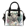 Indigenous Australian Aboriginal Shoulder Handbag Koala Holding A Heart Adorned With Flowers
