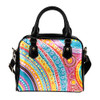 Indigenous Australian Aboriginal Shoulder Handbag Rainbow Spirit Dance In Dreaming Circles
