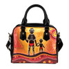 Indigenous Australian Aboriginal Shoulder Handbag Red Earth Legacy Walking The Path With Elders