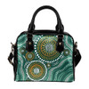 Indigenous Australian Aboriginal Shoulder Handbag Sacred Circles Flow Through Green Spiritland Whisper