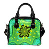 Indigenous Australian Aboriginal Shoulder Handbag Sacred Gathering Bloom On Ancestral Green Pathways