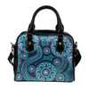 Indigenous Australian Aboriginal Shoulder Handbag Sacred Spirit Tracks And Celestial Gathering Flow