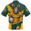 Aussie Wallabies Zip Polo Shirt Aboriginal Strength Wear Wallabies Rugby Edition