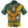 Aussie Wallabies Zip Polo Shirt Aboriginal Strength Wear Wallabies Rugby Edition