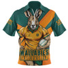 Aussie Wallabies Zip Polo Shirt Aboriginal Strength Wear Wallabies Rugby Edition