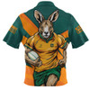 Aussie Wallabies Zip Polo Shirt Aboriginal Strength Wear Wallabies Rugby Edition