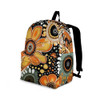 Indigenous Australian Aboriginal Backpack Aboriginal Bloom Burst Art Backpack In Sunset Tones