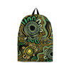 Indigenous Australian Aboriginal Backpack Aboriginal Connection Lines With Green and Gold Art