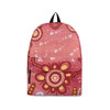 Indigenous Australian Aboriginal Backpack Aboriginal Desert Bloom With Tracks In Earthy Pink