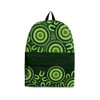 Indigenous Australian Aboriginal Backpack Aboriginal Gathering Dot Art In Deep Forest Green