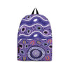 Indigenous Australian Aboriginal Backpack Aboriginal Purple Journey Waves And Dot Art Style