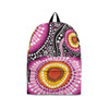 Indigenous Australian Aboriginal Backpack Aboriginal Radiant Sunburst In Pink And Fire Tones