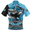 Cronulla-Sutherland Sharks Zip Polo Shirt Battle For Glory Rugby Finals Edition Cronulla-Sutherland Sharks Zip Polo Shirt Battle For Glory Rugby Finals Edition