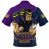Melbourne Storm Zip Polo Shirt Battle For Glory Rugby Finals Edition