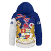 Tasmania Hooded Padded Jacket Power Pride And Heritage Crest