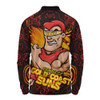 Gold Coast SUNS Long Sleeve Polo Shirt Spirit Warriors Of The Game
