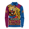 Brisbane Lions Long Sleeve Polo Shirt Australian Football Finals Premiership Spirit