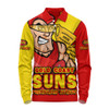Gold Coast SUNS Long Sleeve Polo Shirt Australian Football Finals Premiership Spirit