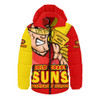 Gold Coast SUNS Hooded Padded Jacket Australian Football Finals Premiership Spirit Gold Coast SUNS Hooded Padded Jacket Australian Football Finals Premiership Spirit