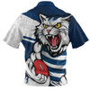 Geelong Cats Zip Polo Shirt Defend The Pride