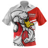 Sydney Swans Zip Polo Shirt Defend The Pride