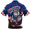 Western Bulldogs Zip Polo Shirt Premiership Series Flame Edition