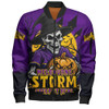 Melbourne Storm Bomber Jacket Dark Moon Rugby Halloween Battle Edition