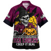 Manly Warringah Sea Eagles Hawaiian Shirt Dark Moon Rugby Halloween Battle Edition