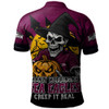 Manly Warringah Sea Eagles Polo Shirt Dark Moon Rugby Halloween Battle Edition