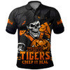 Wests Tigers Polo Shirt Dark Moon Rugby Halloween Battle Edition
