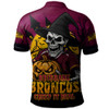 Brisbane Broncos Polo Shirt Dark Moon Rugby Halloween Battle Edition