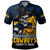North Queensland Cowboys Polo Shirt Dark Moon Rugby Halloween Battle Edition