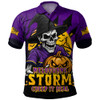 Melbourne Storm Polo Shirt Dark Moon Rugby Halloween Battle Edition
