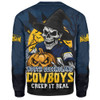 North Queensland Cowboys Sweatshirt Dark Moon Rugby Halloween Battle Edition