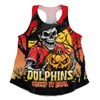 Redcliffe Dolphins Women Racerback Singlet Dark Moon Rugby Halloween Battle Edition