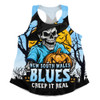 New South Wales Blues Women Racerback Singlet Dark Moon Rugby Halloween Battle Edition