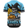 Cronulla-Sutherland Sharks Baseball Shirt Dark Moon Rugby Halloween Battle Edition