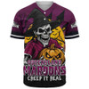 Queensland Maroons Baseball Shirt Dark Moon Rugby Halloween Battle Edition