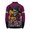Manly Warringah Sea Eagles Long Sleeve Polo Shirt Dark Moon Rugby Halloween Battle Edition