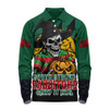 South Sydney Rabbitohs Long Sleeve Polo Shirt Dark Moon Rugby Halloween Battle Edition