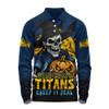 Gold Coast Titans Long Sleeve Polo Shirt Dark Moon Rugby Halloween Battle Edition Gold Coast Titans Long Sleeve Polo Shirt Dark Moon Rugby Halloween Battle Edition