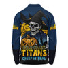 Gold Coast Titans Long Sleeve Polo Shirt Dark Moon Rugby Halloween Battle Edition Gold Coast Titans Long Sleeve Polo Shirt Dark Moon Rugby Halloween Battle Edition