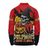 Redcliffe Dolphins Long Sleeve Polo Shirt Dark Moon Rugby Halloween Battle Edition