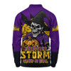 Melbourne Storm Long Sleeve Polo Shirt Dark Moon Rugby Halloween Battle Edition