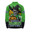 Canberra Raiders Long Sleeve Polo Shirt Dark Moon Rugby Halloween Battle Edition