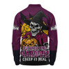 Queensland Maroons Long Sleeve Polo Shirt Dark Moon Rugby Halloween Battle Edition