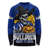 Canterbury-Bankstown Bulldogs Long Sleeve T-shirt Dark Moon Rugby Halloween Battle Edition Canterbury-Bankstown Bulldogs Long Sleeve T-shirt Dark Moon Rugby Halloween Battle Edition
