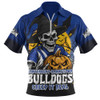 Canterbury-Bankstown Bulldogs Zip Polo Shirt Dark Moon Rugby Halloween Battle Edition