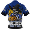 Canterbury-Bankstown Bulldogs Zip Polo Shirt Dark Moon Rugby Halloween Battle Edition